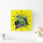 Dusky Headed Parrot Animal Vierkante Klok (Huis)