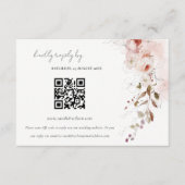 Dusky Herfst Marsala Bloemen Bruiloft QR Code RSVP Informatiekaartje (Voorkant)