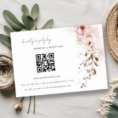 Dusky Herfst Marsala Bloemen Bruiloft QR Code RSVP Informatiekaartje
