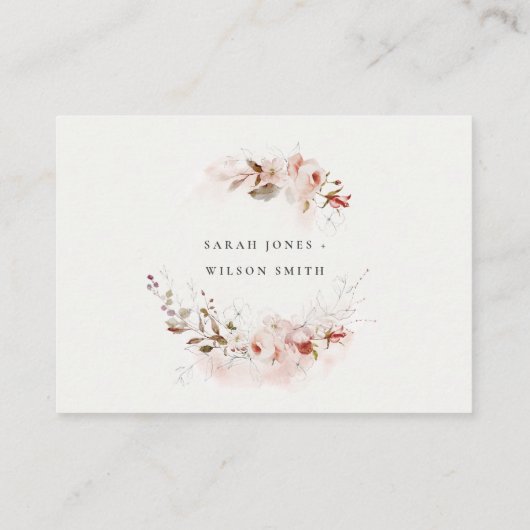 Dusky Herfst Marsala Bloemen Bruiloft Recept Aanvr Informatiekaartje (Achterkant)