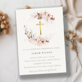 Dusky Herfst Marsala Bloemen Eerste Heilige Commun Kaart