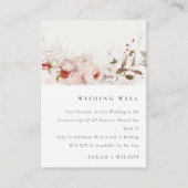 Dusky Herfst Marsala Bloemenbruiloft Wishing Well Informatiekaartje (Voorkant)
