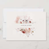 Dusky Herfst Marsala Bloemenkruis Foto Doop Kaart (Achterkant)