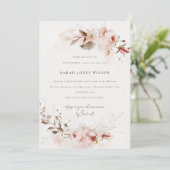 Dusky Herfst Marsala Blush Bloemen Baby shower Kaart (Staand voorkant)