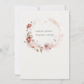 Dusky Herfst Marsala Blush Bloemen Baby shower Kaart (Achterkant)