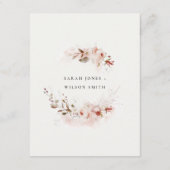 Dusky Herfst Marsala Blush Bloemen Bruiloft Detail Informatiekaartje (Achterkant)