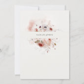 Dusky Herfst Marsala Blush Bloemen Cross Doop Kaart (Achterkant)