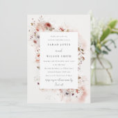 Dusky Herfst Marsala Blush Bloemen Koppels Douche Kaart (Staand voorkant)