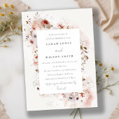 Dusky Herfst Marsala Blush Bloemen Koppels Douche Kaart