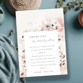 Dusky Herfst Marsala Blush Bloemen Krans Bruiloft Bedankkaart