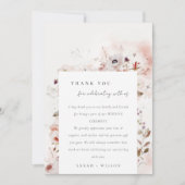 Dusky Herfst Marsala Blush Bloemen Krans Bruiloft Bedankkaart (Voorkant)