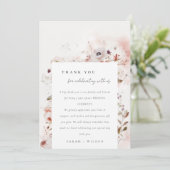 Dusky Herfst Marsala Blush Bloemen Krans Bruiloft Bedankkaart (Staand voorkant)