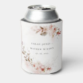 Dusky Herfst Marsala Blush Bloemen Krans Bruiloft Blikjeskoeler (Blikje Achterkant)