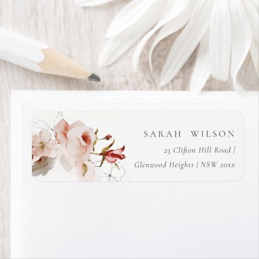 Dusky Herfst Marsala Blush Bloemen Krans Bruiloft Etiket (Insitu)