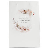 Dusky Herfst Marsala Blush Bloemen Krans Bruiloft Medium Cadeauzakje (Voorkant)