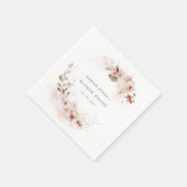 Dusky Herfst Marsala Blush Bloemen Krans Bruiloft Servet (Hoek)