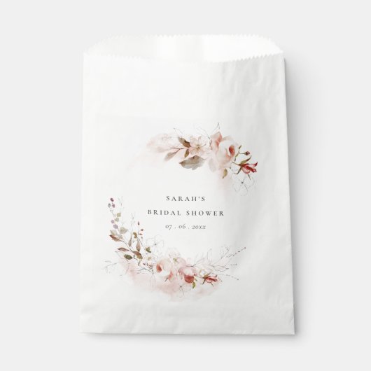 Dusky Herfst Marsala Blush Bloemen Vrijgezellenfee Bedankzakje (Voorkant)