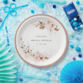 Dusky Herfst Marsala Blush Bloemen Vrijgezellenfee Papieren Bordje (Feest)