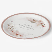 Dusky Herfst Marsala Blush Bloemen Vrijgezellenfee Papieren Bordje (Gekanteld)