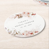 Dusky Herfst Marsala Blush Bloemen Vrijgezellenfee Ronde Kartonnen Onderzetter (Gebogen)