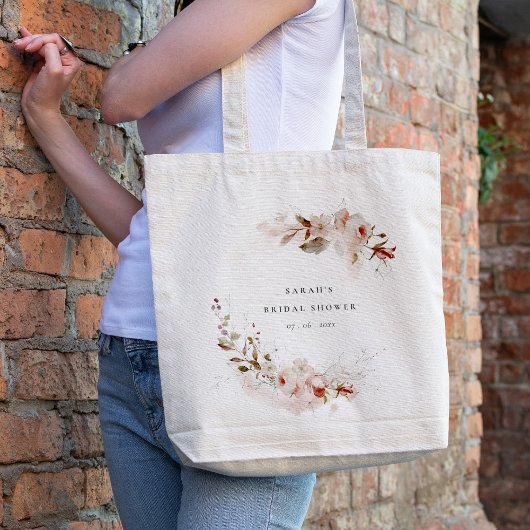 Dusky Herfst Marsala Blush Bloemen Vrijgezellenfee Tote Bag