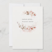 Dusky Herfst Marsala Blush Bloemen Waterverf Bruil Kaart (Achterkant)