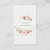 Dusky Herfst Marsala Flora Luier Raffle Baby showe Informatiekaartje (Achterkant)