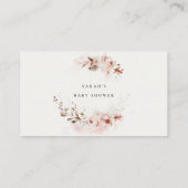 Dusky Herfst Marsala Floral Display Baby shower Informatiekaartje (Achterkant)