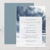 DUSKY INK BLUE FOREST LAKE PINE VERLOVING INVITE BEDANKKAART (Voorkant / Achterkant)