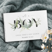 Dusky Leafy Fern Succulent Het is een Baby shower Gastenboek