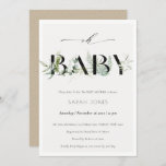 Dusky Leafy Fern Succulent Oh Baby shower Invite Bedankkaart<br><div class="desc">Neem contact met mij op via yellowfebstudio@gmail.com voor meer aanpassingen of andere overeenkomende objecten.</div>