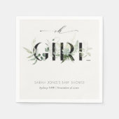 Dusky Leafy Fern Succulent oh Girl Baby shower Servet (Voorkant)