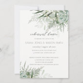 Dusky Leafy Fern Succulent Rehearsal Dinner Invite Bedankkaart (Voorkant)