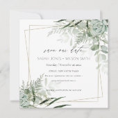 Dusky Leafy Fern Succulent Save the Date Kaart (Voorkant)