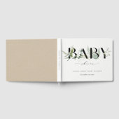Dusky Leafy Fern Succulent Script Baby shower Gastenboek (Volledig)