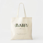 Dusky Leafy Fern Succulent Script Baby shower Tote Bag (Voorkant)