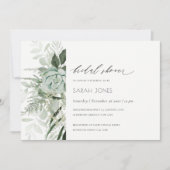 Dusky Leafy Fern Succulent Vrijgezellenfeest Invit Bedankkaart (Voorkant)