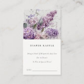 Dusky Lila Floral Diaper Raffle Baby shower Informatiekaartje (Voorkant)