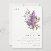 Dusky Lila Waterverf Cottage Floral Wedding Kaart (Voorkant)