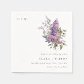 Dusky Lila Waterverf Cottage Floral Wedding Servet (Voorkant)