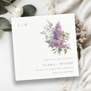 Dusky Lila Waterverf Cottage Floral Wedding Servet