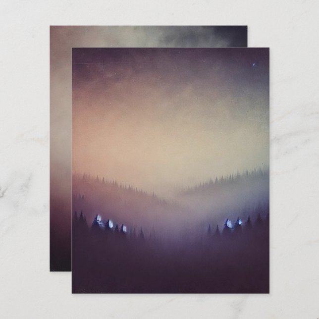 Dusky Mauve Morning Autumnal Ombre Scrapbook Paper (Voorkant / Achterkant)