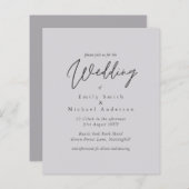 Dusky Mauve Script Typography only Budget Wedding (Voorkant / Achterkant)