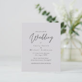 Dusky Mauve Script Typography only Budget Wedding (Staand voorkant)