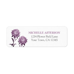 Dusky Paars Aster Return Address Label