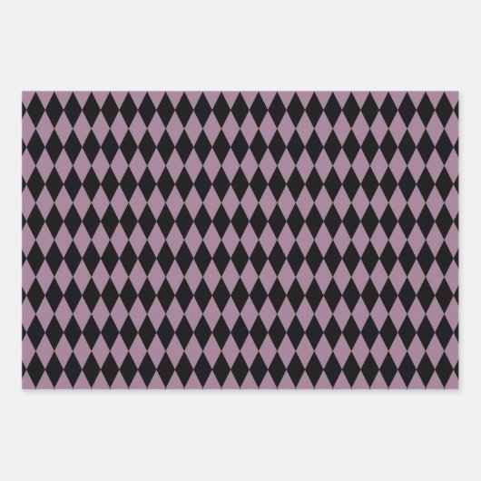 Dusky Paars en Black Paris Inpakpapier Vel (Voorkant)