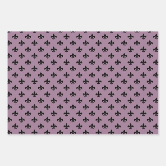 Dusky Paars en Black Paris Inpakpapier Vel (Voorkant 2)