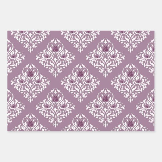 Dusky Paars en Black Paris Inpakpapier Vel (Voorkant)