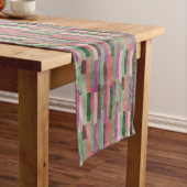 Dusky Paars en Roze Damask en Stripes Medium Tafelloper (Voorbeeld)