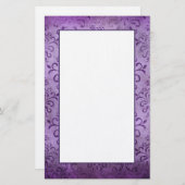 Dusky Paarse Damask Style Stationery Briefpapier (Voorkant / Achterkant)